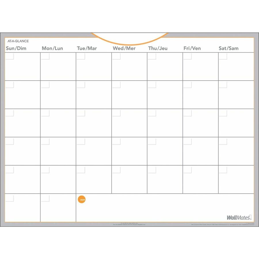 Self-Adhesive Dry Erase Monthly Planner 18" x 24"