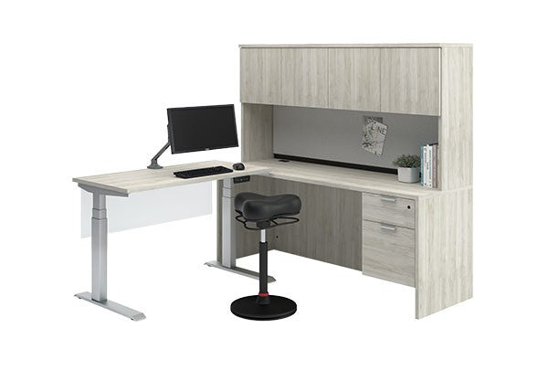 Heartwood Innovations – Executive Office Workstation with Storage & Hutch